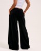 Juicy Couture Black Wide Leg Classic Velour Track Παντελόνι
