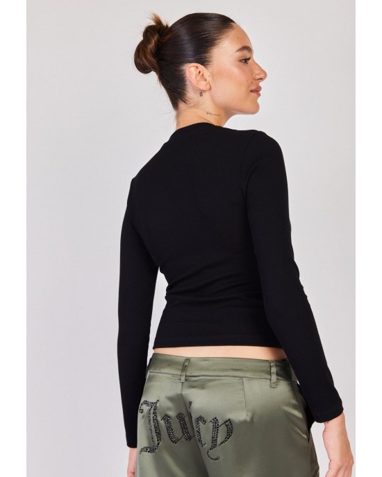 Juicy Couture Skyler Long Sleeve Black Μπλούζα