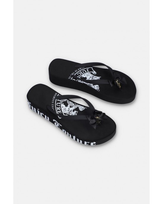 Juicy Couture Heritage Black Wedge Σαγιονάρες