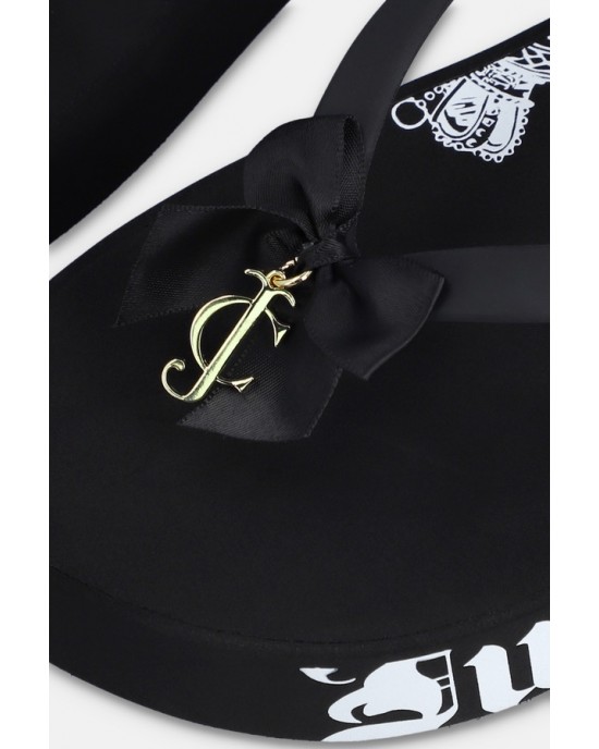 Juicy Couture Heritage Black Wedge Σαγιονάρες
