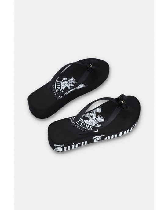Juicy Couture Heritage Black Wedge Σαγιονάρες