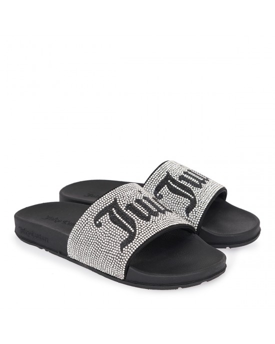 Juicy Couture Diamante Branded Black Σαγιονάρες