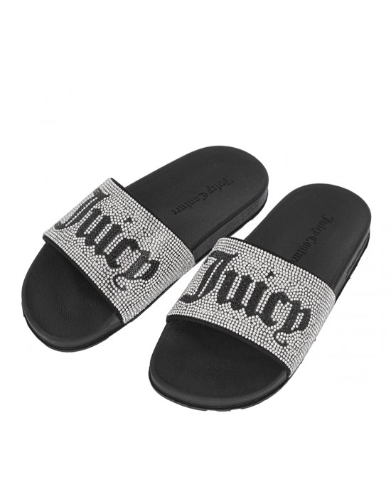 Juicy Couture Diamante Branded Black Σαγιονάρες