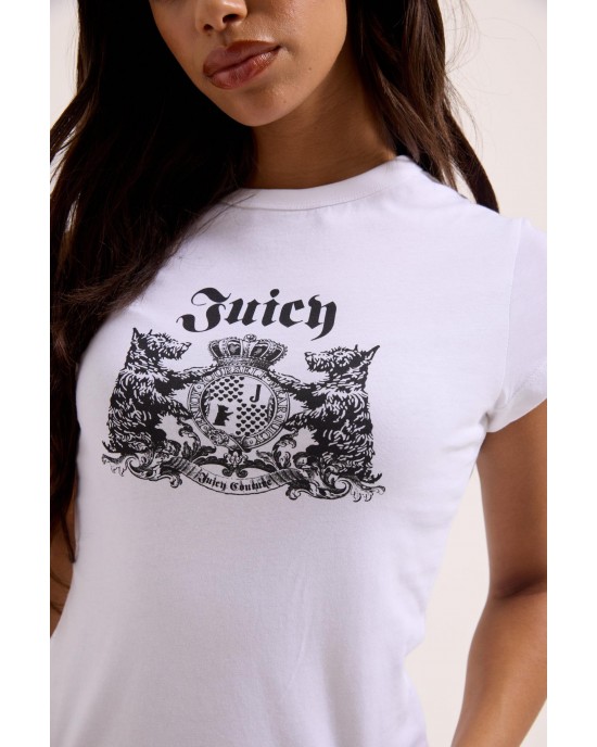Juicy Couture Dog Crest Graphic T-shirt White Μπλούζα
