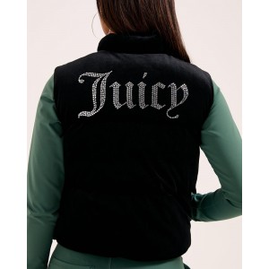 Juicy Couture Lightening Velour Black Γιλέκο