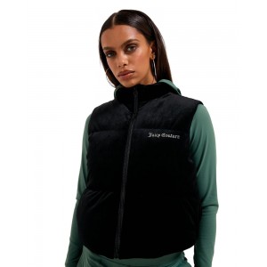 Juicy Couture Lightening Velour Black Γιλέκο