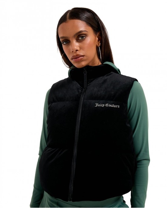 Juicy Couture Lightening Velour Black Γιλέκο