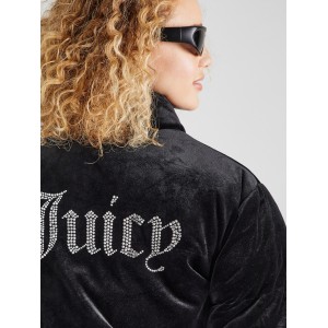 Juicy Couture Margo Black Velour Diamante Puffer Μπουφάν