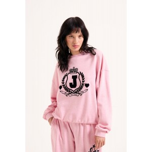 Juicy Couture Venice Pink Marl Flocked Crest Φούτερ