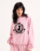 Juicy Couture Venice Pink Marl Flocked Crest Φούτερ Juicy Couture Venice Pink Marl Flocked Crest Φούτερ