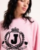 Juicy Couture Venice Pink Marl Flocked Crest Φούτερ Juicy Couture Venice Pink Marl Flocked Crest Φούτερ