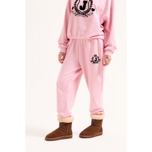 Juicy Couture Vista Pink Marl Flocked Crest Cuffed Joggers Παντελόνι