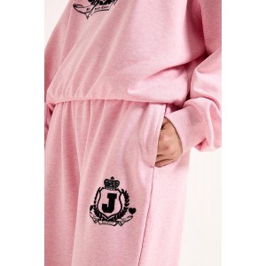 Juicy Couture Vista Pink Marl Flocked Crest Cuffed Joggers Παντελόνι