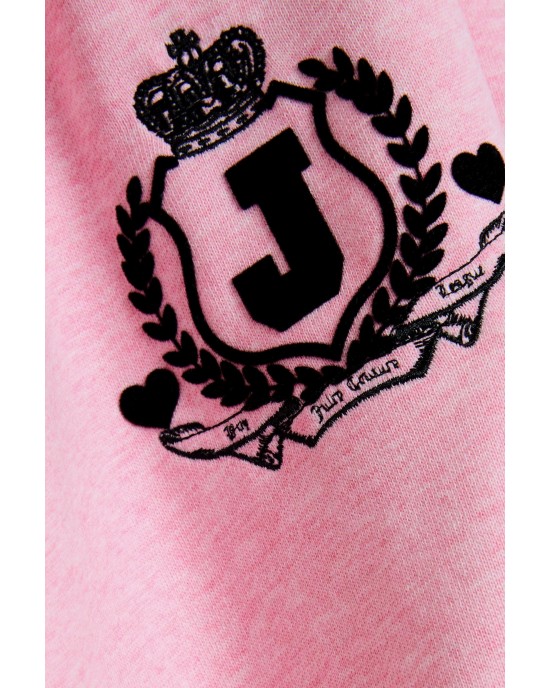 Juicy Couture Vista Pink Marl Flocked Crest Cuffed Joggers Παντελόνι Juicy Couture Vista Pink Marl Flocked Crest Cuffed Joggers Παντελόνι