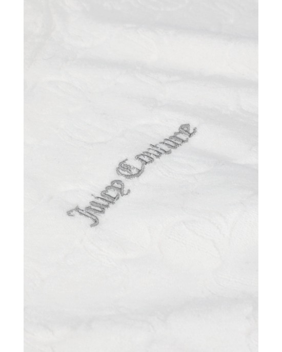 Juicy Couture Monogram Jacquard Terry Towelling Κοντό Φούτερ Λευκό