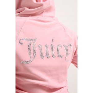 Juicy Couture Madison Pink Diamante Velour Ζακέτα Φόρμας