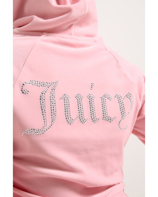 Juicy Couture Madison Pink Diamante Velour Ζακέτα Φόρμας Juicy Couture Madison Pink Diamante Velour Ζακέτα Φόρμας