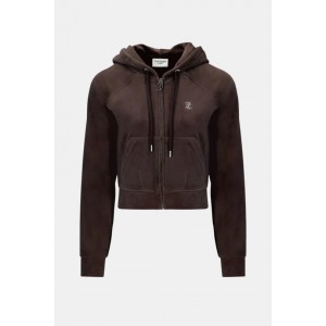 Juicy Couture Bitter Diamante Velour Zip-Through Ζακέτα Φόρμας