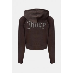 Juicy Couture Bitter Diamante Velour Zip-Through Ζακέτα Φόρμας