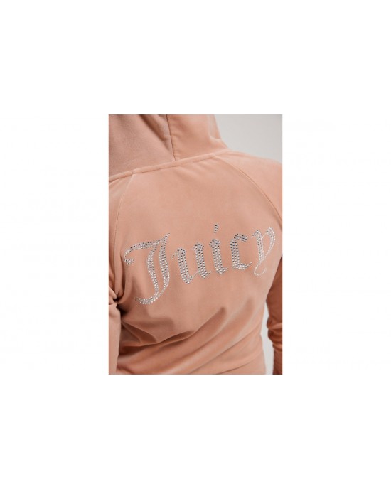 Juicy Couture Cafe Au Lait Diamante Velour Zip-Through Ζακέτα Φόρμας