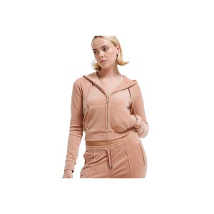 Juicy Couture Cafe Au Lait Diamante Velour Zip-Through Ζακέτα Φόρμας