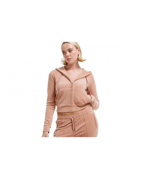 Juicy Couture Cafe Au Lait Diamante Velour Zip-Through Ζακέτα Φόρμας