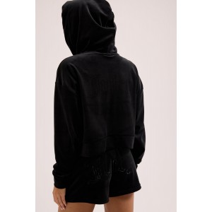 Juicy Couture Black Madison Diamante Velour Ζακέτα Φόρμας