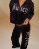 Juicy Couture Black Old Gothic Oversized Cropped Ζακέτα