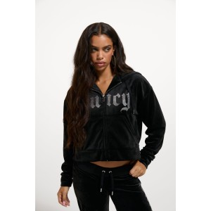 Juicy Couture Black Old Gothic Oversized Cropped Ζακέτα