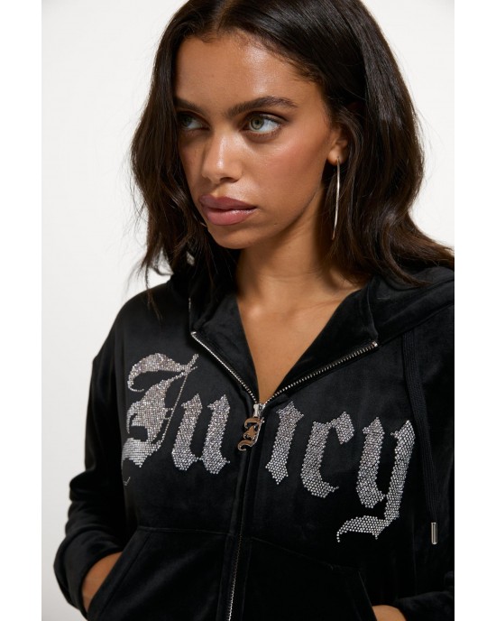 Juicy Couture Black Old Gothic Oversized Cropped Ζακέτα