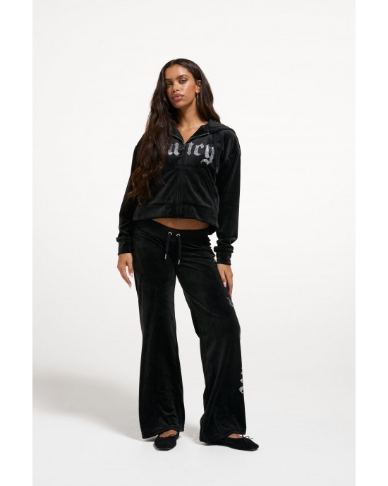 Juicy Couture Black Old Gothic Oversized Cropped Ζακέτα