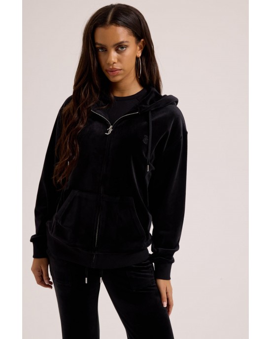 Juicy Couture Black Halan Oversized Classic Velour Ζακέτα