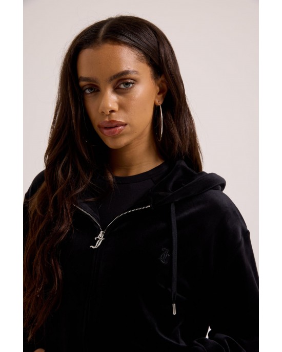 Juicy Couture Black Halan Oversized Classic Velour Ζακέτα