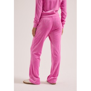 Juicy Couture Super Pink Tina Velour Outline Diamante Παντελόνι Φόρμας