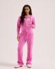 Juicy Couture Super Pink Tina Velour Outline Diamante Παντελόνι Φόρμας