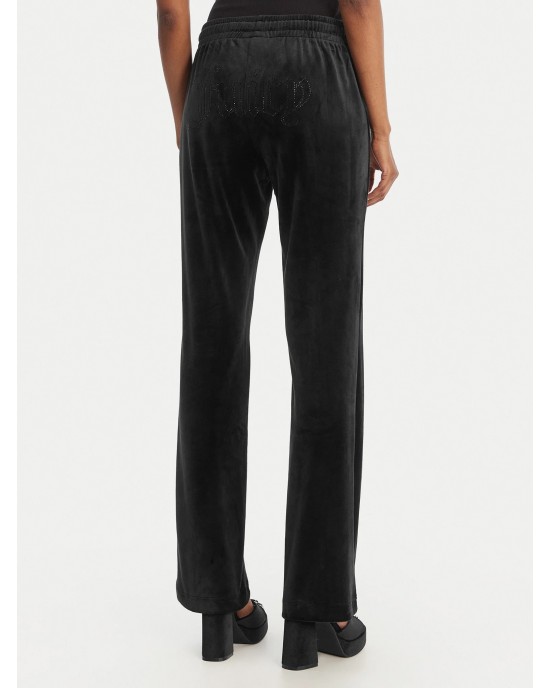 Juicy Couture Black Tina Velour Outline Diamante Παντελόνι Φόρμας