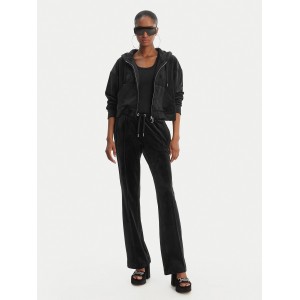 Juicy Couture Black Tina Velour Outline Diamante Παντελόνι Φόρμας