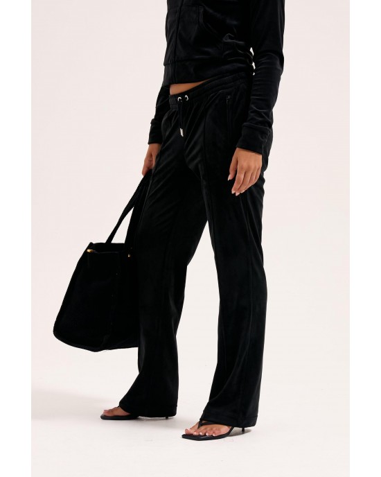 Juicy Couture Tina Black Velour Outline Diamante Παντελόνι Φόρμας Juicy Couture Tina Black Velour Outline Diamante Παντελόνι Φόρμας