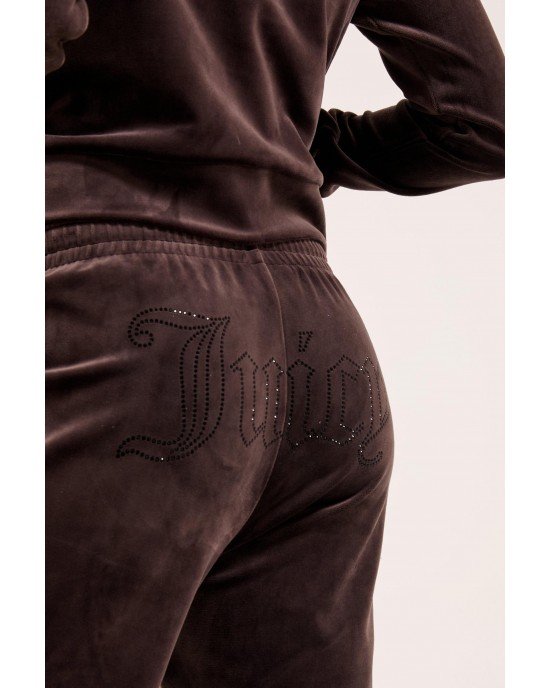 Juicy Couture Tina Java Velour Outline Diamante Παντελόνι Φόρμας Juicy Couture Tina Java Velour Outline Diamante Παντελόνι Φόρμας