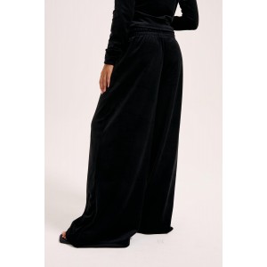 Juicy Couture Cheviot Black Cuffed Outline Diamante Wide Leg Παντελόνι Juicy Couture Cheviot Black Cuffed Outline Diamante Wide Leg Παντελόνι