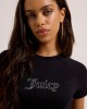 Juicy Couture Outline Baby Reglan Diamante T-shirt Black Μπλούζα