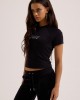 Juicy Couture Outline Baby Reglan Diamante T-shirt Black Μπλούζα