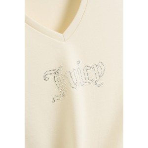Juicy Couture V-Neck Diamante T-shirt Sugar Swizzle Μπλούζα