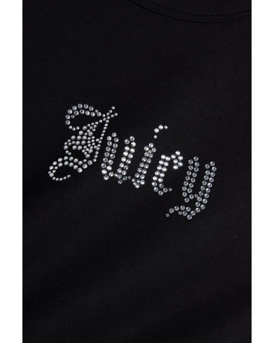 Juicy Couture Old Gothic Diamanté Baby T-shirt Black Μπλούζα