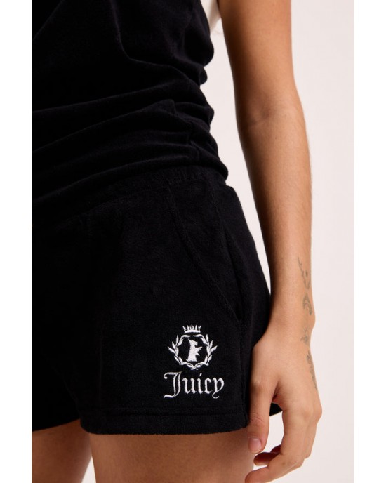 Juicy Couture Applique Terry Towelling Romper Black Ολόσωμο Σορτς