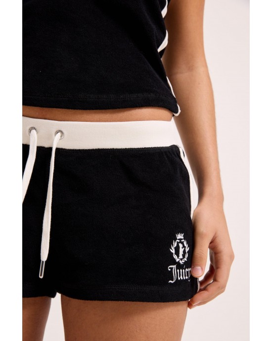 Juicy Couture Black Applique Terry Booty Σορτς
