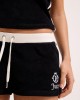 Juicy Couture Black Applique Terry Booty Σορτς