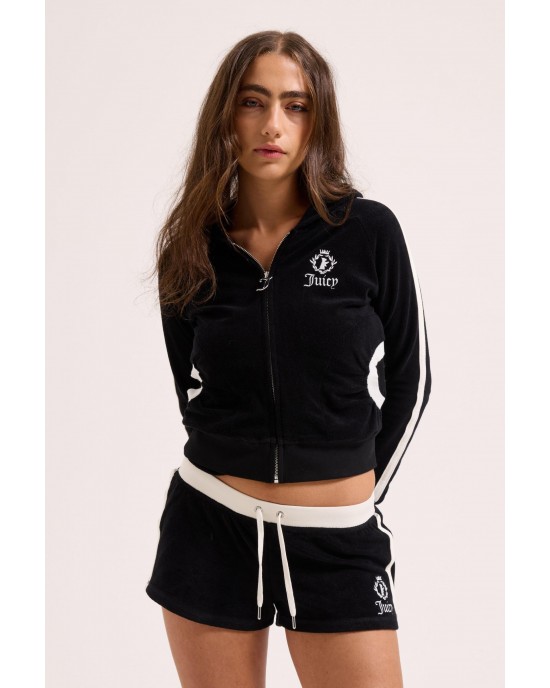 Juicy Couture Black Applique Terry Booty Σορτς
