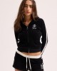 Juicy Couture Black Applique Terry Booty Σορτς
