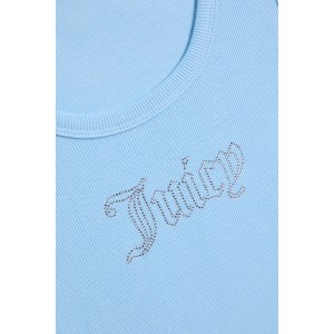 Juicy Couture Sky Blue Ribbed Diamante Racer Vest Μπλούζα